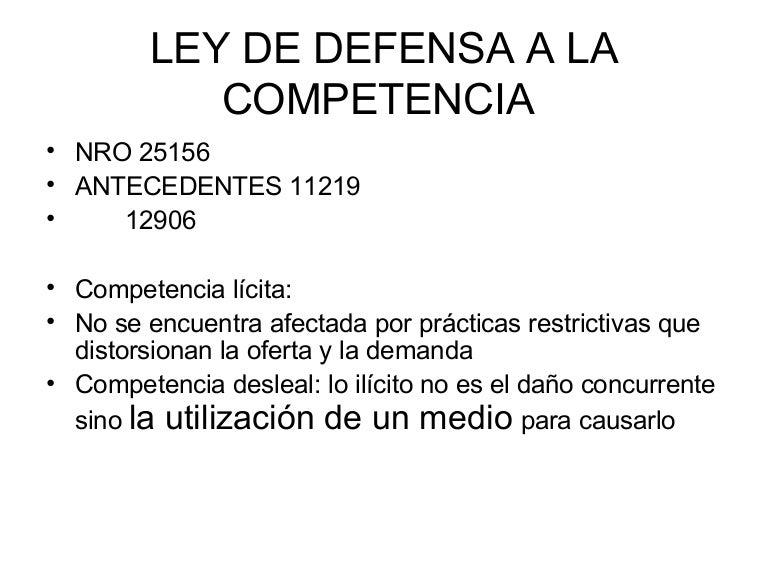 Ley de defensa a la competencia (2)