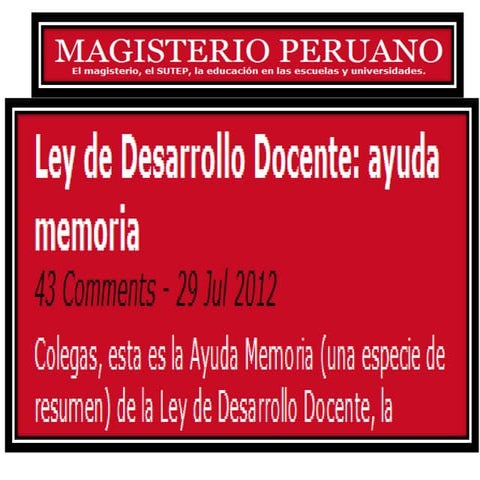LEY DEL DESARROLLO DOCENTE