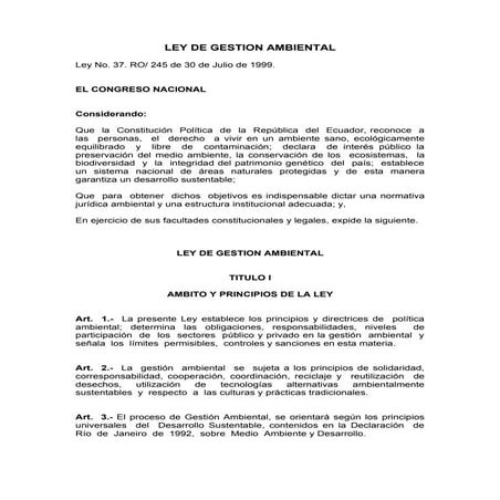 Ley de Gestión Ambiental