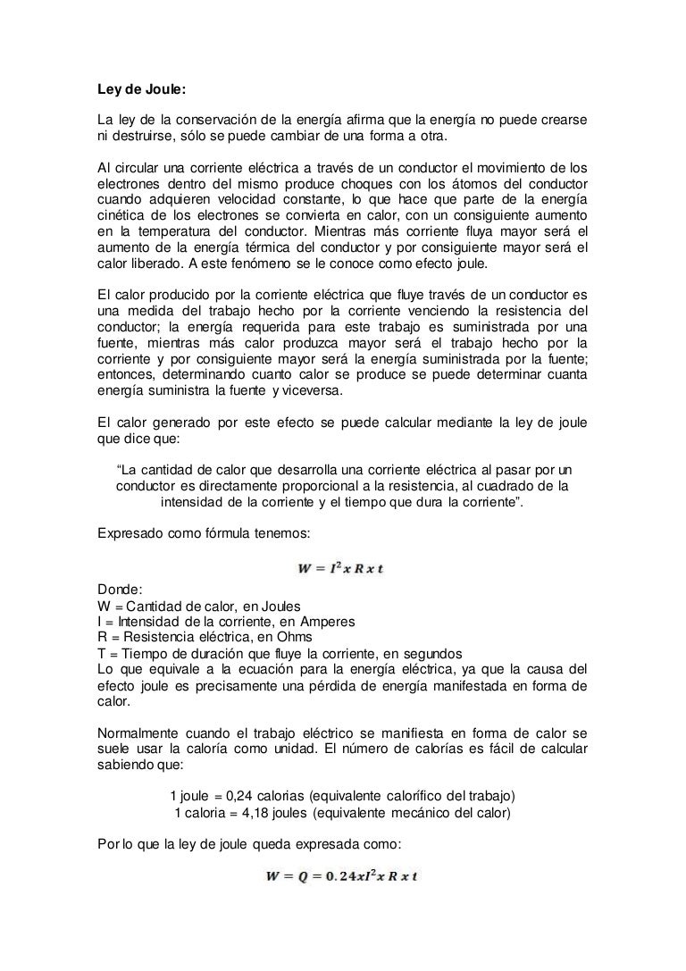 Ley de joule