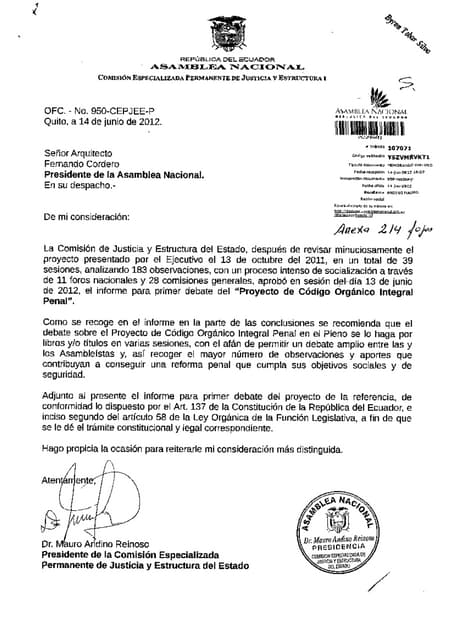 Ley del código orgánico integral penal