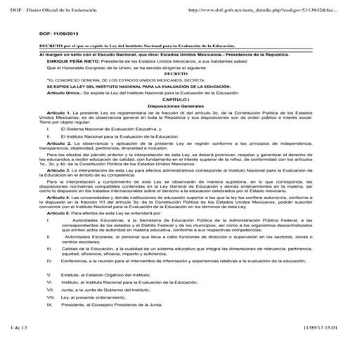 Ley del instituto_nacional_para_la_evaluacioon_de_la_educacion