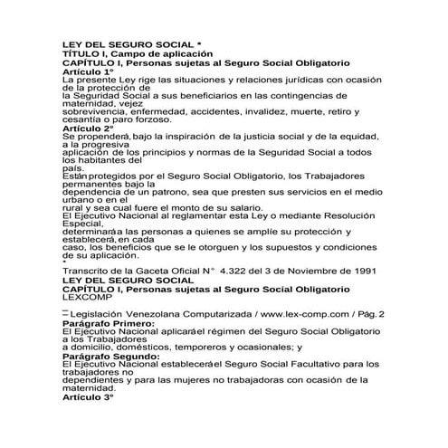 Ley Organica del Seguro Social