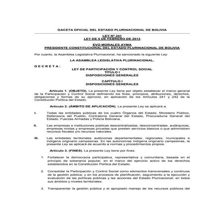 Ley de participación y control social