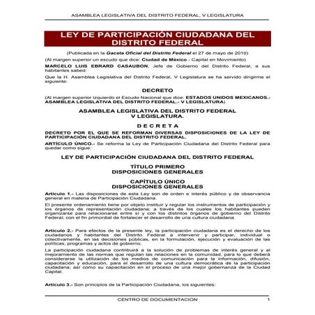 Ley de participacion 20 12 2010