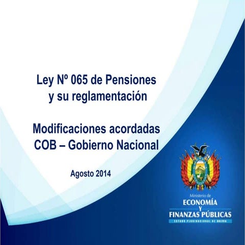 Ley de Pensiones 2014 Bolivia