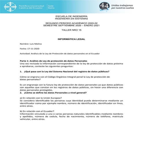 Ley de proteccion de datos