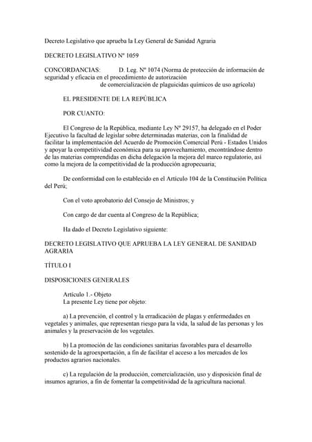 Ley de sanidad agraria