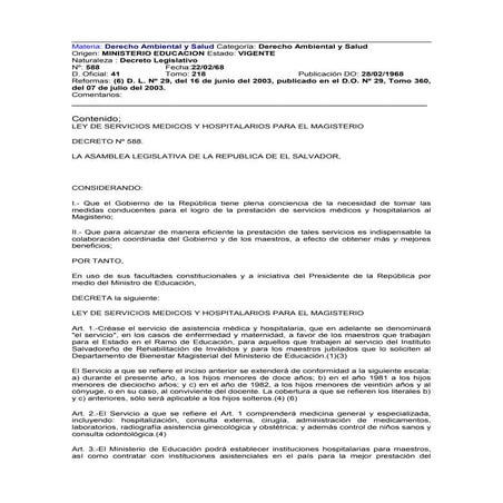 Ley de servicio médicoa para el magisterio 