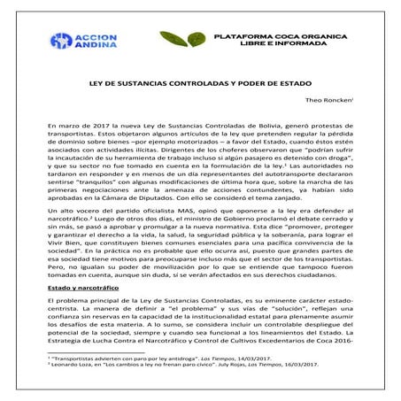 Ley de sustancias controladas y poder de estado