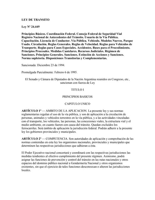 Ley de transito 24.449