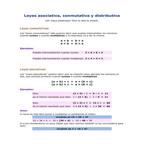 Leyes asociativa