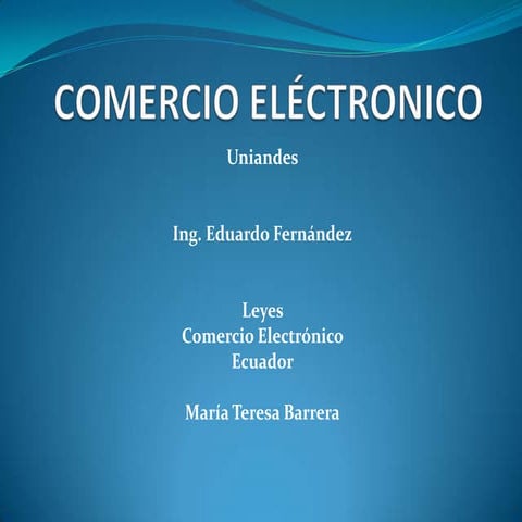 Leyes de comercio en ecuador  maria teresa barrera