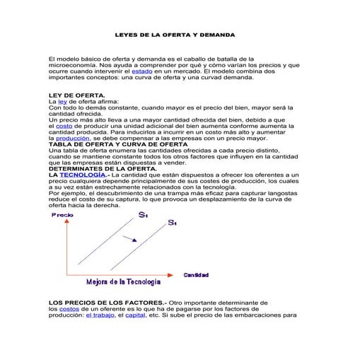Leyes De La Oferta Y Demanda