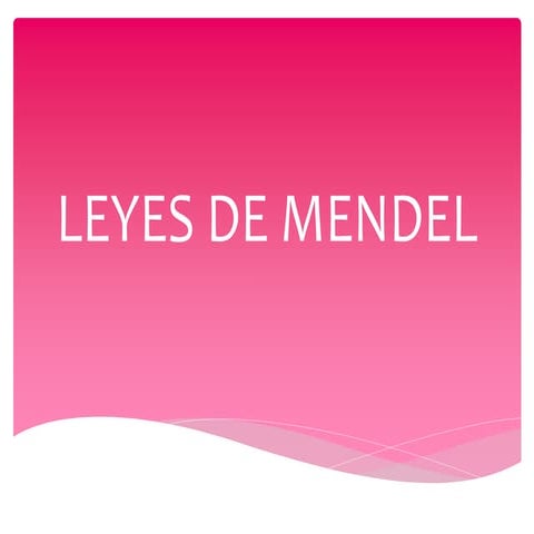 Leyes de mendel.