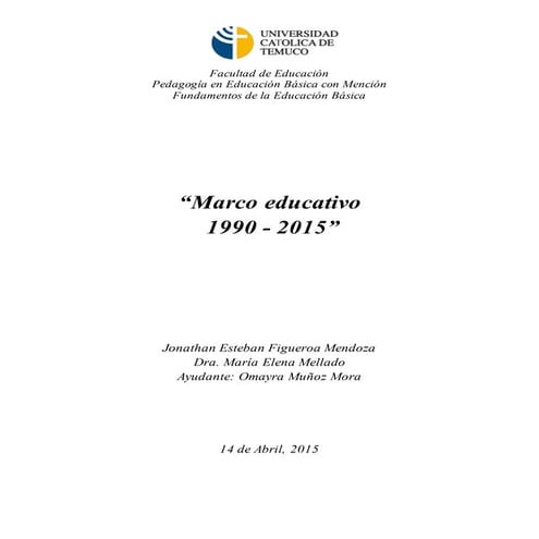 Leyes y decretos desde 1990 hasta la actualidad (2015)
