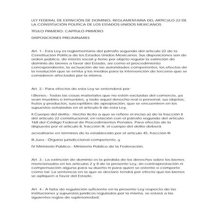 Ley modelo sobre extincion de dominio | PDF