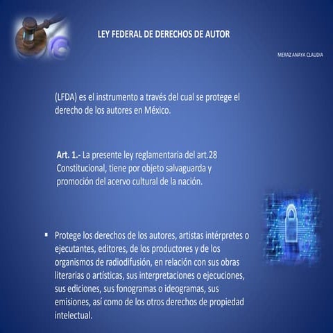 Tics ley federal de derechos de autor | PPTX