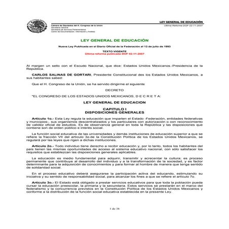 Ley general de educacion cap 4 | DOCX