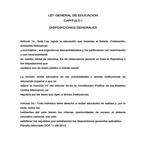 Ley general de educación | DOCX