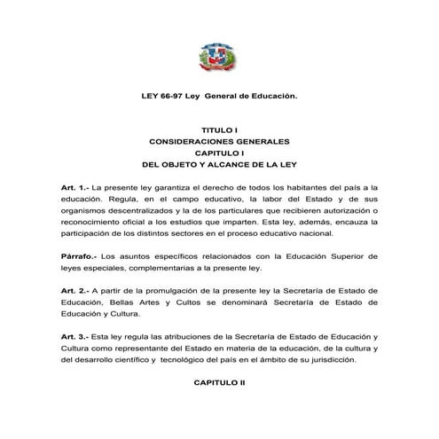 Ley general de Educacion | PDF
