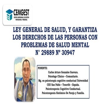 Ley General de Salud mental CEGEP SAPEEE | PPTX