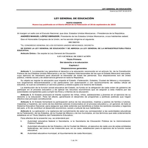 RESUMEN DE LEY GENERAL DE EDUCACIÓN PRESENTACIÓN | PDF