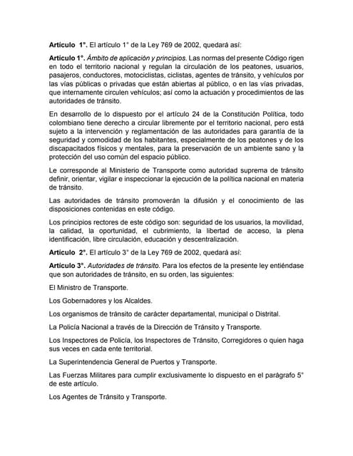 Ley nacional de transito