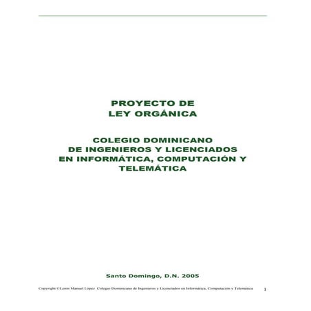 Ley organica del colegio Dominicano