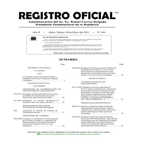 Ley orgánica de la economía popular y solidaria | PDF