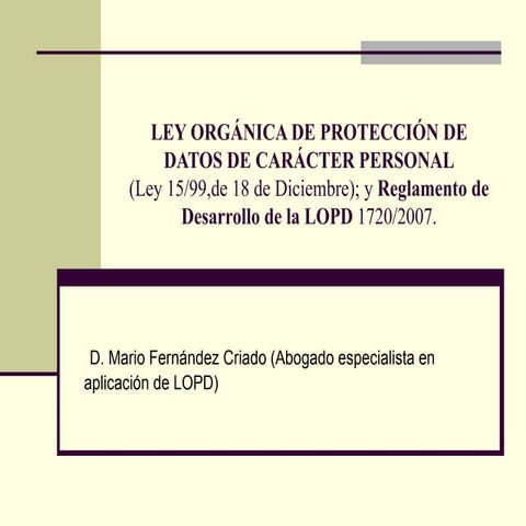 Ley orgánica de protección de datos de carácter