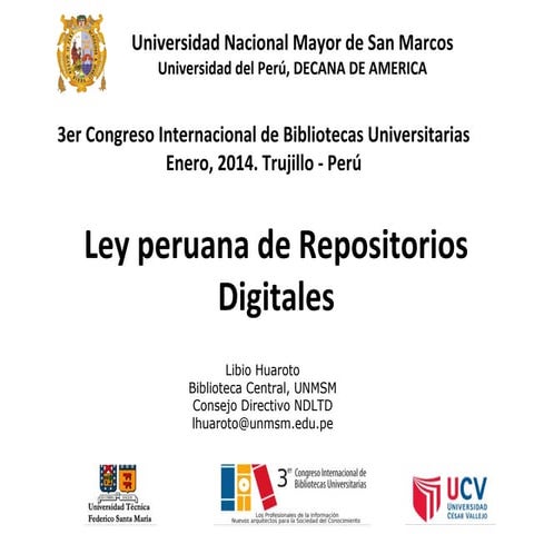 Ley peruana de Repositorios Digitales