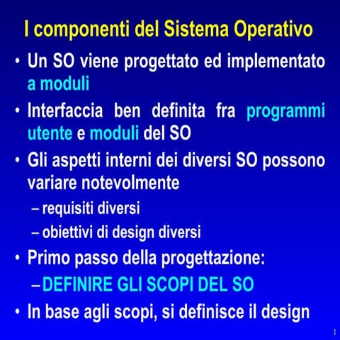 Sistemi Operativi: Componenti - Lezione 02