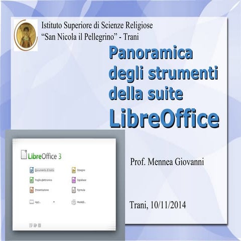 Presentazione della suite da lavoro LibreOffice