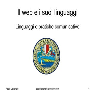 Lezione 2 UniBa Linguaggi e pratich...