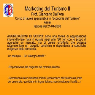 Lezione Dall'Ara MKT Turismo