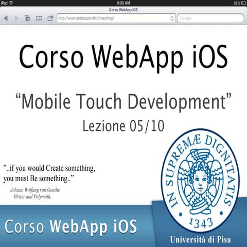 Corso WebApp iOS - Lezione 05: Mobile Touch Development