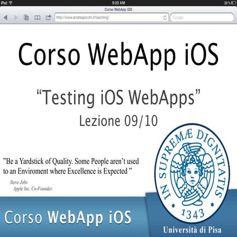 Corso WebApp iOS - Lezione 09: Testing iOS WebApp