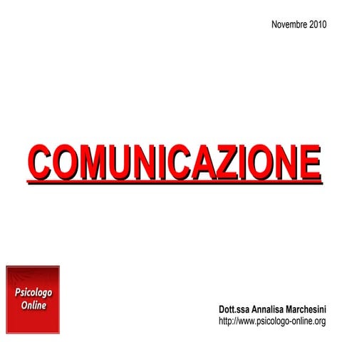 Corso di comunicazione (1/5) - Introduzione alla comunicazione