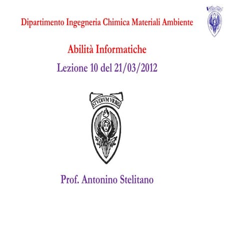 Lezione 10 (21 marzo 2012)