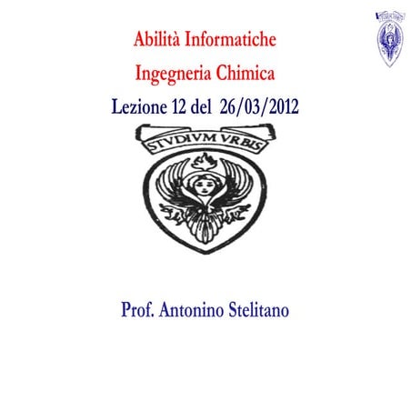 Lezione 14 (2 aprile 2012)