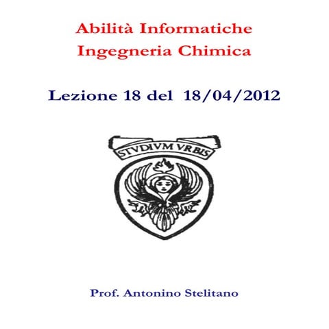 Lezione 18 (18 aprile 2012)   ordinamenti