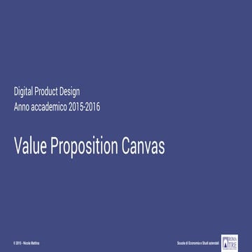 Corso DPD Roma3 - Value Proposition Canvas