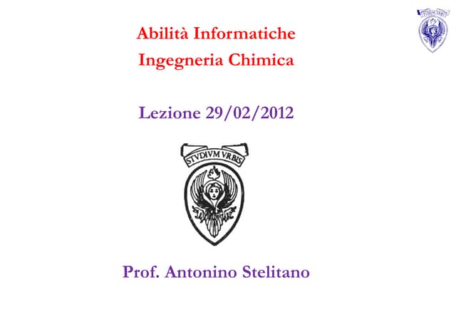 Lezione 2 (29 febbraio 2012)