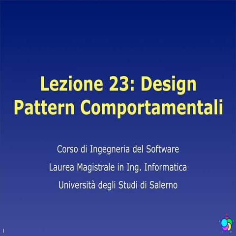 Lezione 7: Design Pattern Comportamentali
