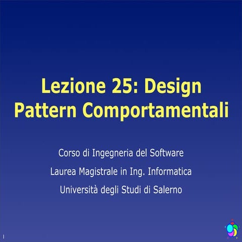 Lezione 9: Design Pattern Comportamentali