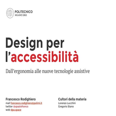 Design per l'accessibilità - Lezione 6