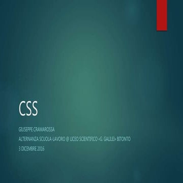 Lezione 7 - CSS | PPT