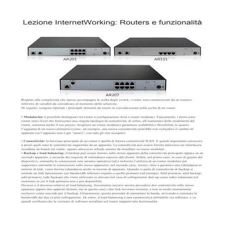 Lezione InternetWorking: il Router