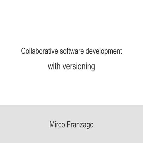 Collaborative software development with versioning